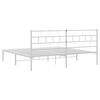 vidaXL Estrutura de cama com cabeceira 193x203 cm metal branco