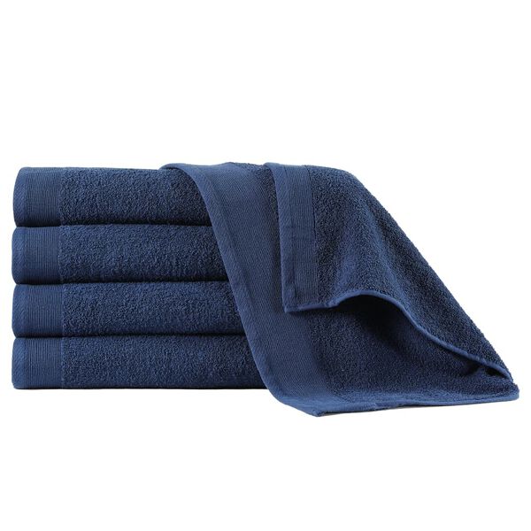 vidaXL Toalhas de banho 5 pcs algodão 450 g 70x140 cm azul-marinho