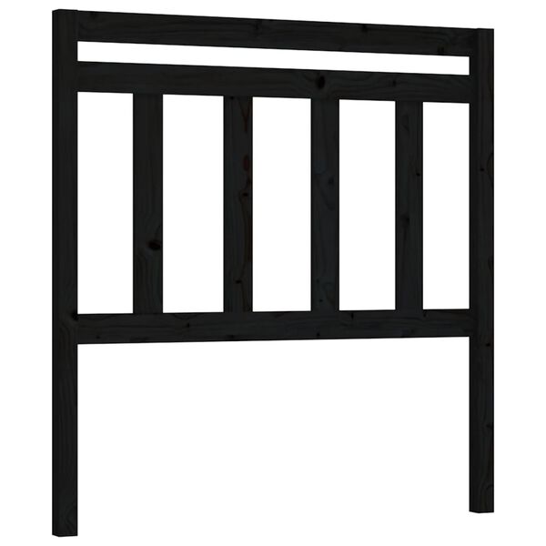 vidaXL Cabeceira de cama 96x4x100 cm pinho maci&ccedil;o preto