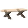 vidaXL P&eacute;s para mesa de centro em formato de X, 2 pe&ccedil;as, a&ccedil;o natural, 70x (42-43) cm, a&ccedil;o
