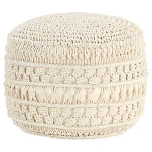 vidaXL Pufe artesanal macram&eacute; 45x30 cm algod&atilde;o
