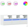 vidaXL M&oacute;vel de parede para TV com luzes LED 130x31x45 cm branco