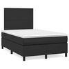 vidaXL Cama boxspring com colch&atilde;o 120x190 cm couro artificial preto