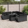 vidaXL 9 pcs conjunto de sof&aacute;s p/ jardim c/ almofad&otilde;es vime PE preto