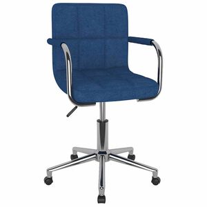 vidaXL Cadeira de escrit&oacute;rio girat&oacute;ria tecido azul