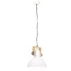 vidaXL Candeeiro suspenso industrial redondo 25 W 30 cm E27 branco