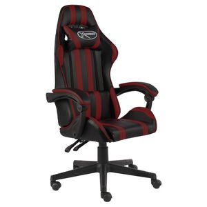 vidaXL Cadeira estilo corrida couro artificial preto e vermelho tinto