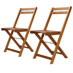 vidaXL Cadeiras bistr&ocirc; de exterior 2 pcs madeira de ac&aacute;cia maci&ccedil;a
