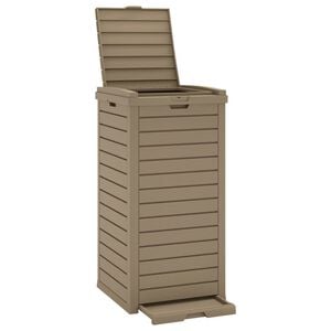 vidaXL Caixote do lixo p/ exterior 41x41x86 cm PP castanho-claro