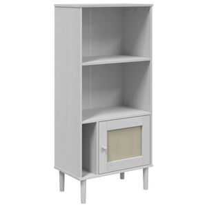 vidaXL Estante SENJA aspeto de vime 60x35x130 cm pinho maci&ccedil;o branco