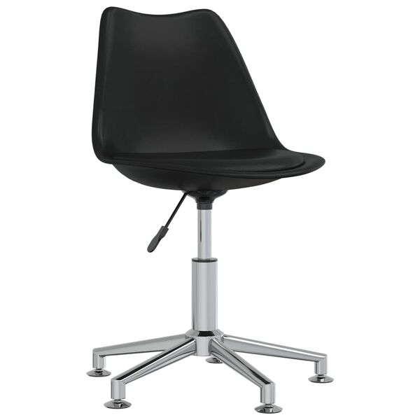 vidaXL Cadeiras de jantar girat&oacute;rias 4 pcs couro artificial preto