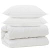 vidaXL Duvet com Travesseiros 3 unid. Branco Microfibra