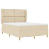 vidaXL Cama Box Springs com Colch&atilde;o Cinza Escuro 90x190 cm Creme