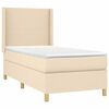 vidaXL Cama box spring c/ colch&atilde;o e LED 90x190 cm tecido cor creme
