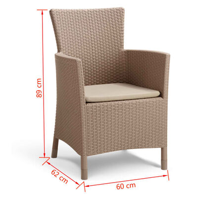 Keter Cadeira de jantar Iowa cor cappuccino 215519 (2x408945)