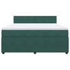 vidaXL Cama com molas/colch&atilde;o 180x200 cm veludo verde-escuro