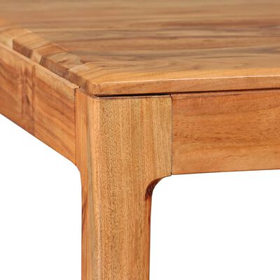 vidaXL Mesa de jantar em madeira maciça 118x60x76 cm