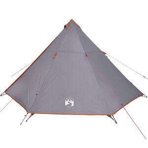 vidaXL Tenda familiar tipi para 8 pessoas imperme&aacute;vel cinza/laranja