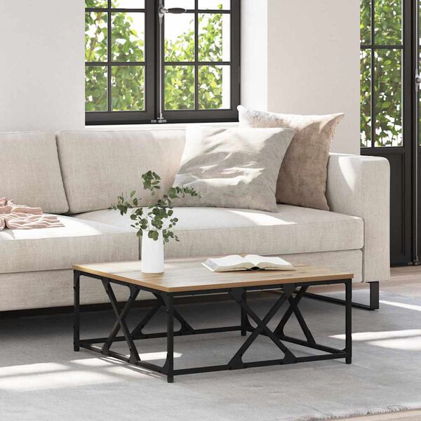 vidaXL Mesa de centro Carvalho Artesanal 70 x 70 x 30 cm