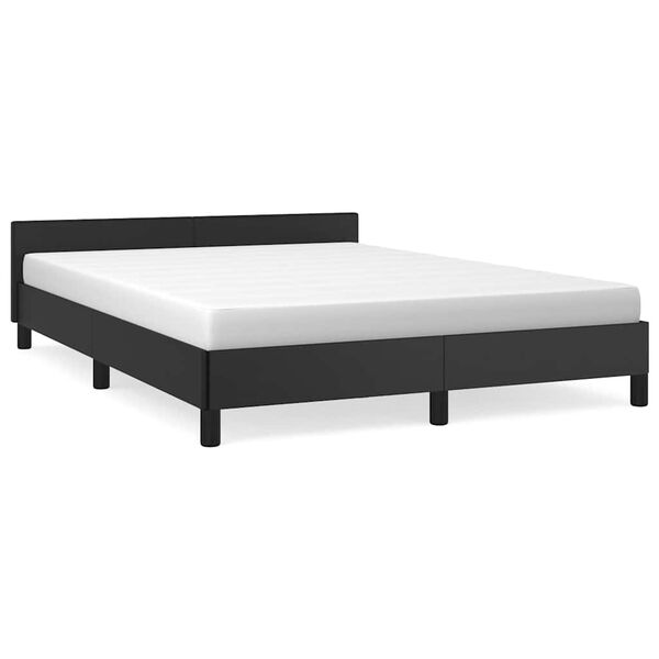 vidaXL Estrutura cama c/ cabeceira sem colch&atilde;o 140x190 cm preto