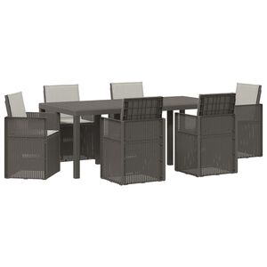 vidaXL Conjunto de Jantar para Jardim 7 unid. Cinzento-claro PP