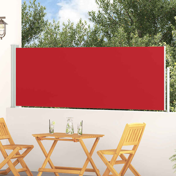 vidaXL Toldo lateral retr&aacute;til para p&aacute;tio 100x300 cm vermelho