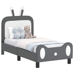 vidaXL Estrutura de Cama para Crian&ccedil;a com Cabeceira Cinzento-claro PU