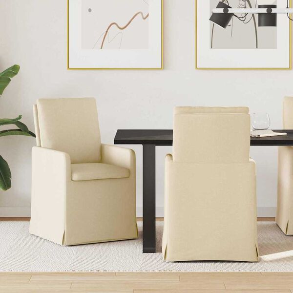 vidaXL Cadeiras de Jantar 2 pcs Creme 57 x 67 x 98 cm tecido