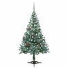 vidaXL &Aacute;rvore de Natal pr&eacute;-iluminada geada c/ bolas e pinhas 150 cm