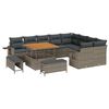 vidaXL Conjunto de Sof&aacute; de Jardim 12 unid. Cinzeto vime PE