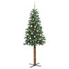 vidaXL Árvore de Natal Slim com 300 LEDs com suporte Verde 210 cm