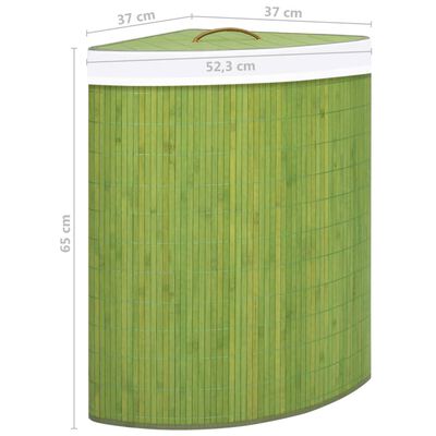 vidaXL Cesto de canto para roupa suja 60 L bambu verde