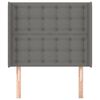 vidaXL Cabeceira cama c/ abas tecido 83x16x118/128 cm cinzento-escuro