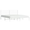 vidaXL Estrutura de cama com cabeceira 180x200 cm metal branco