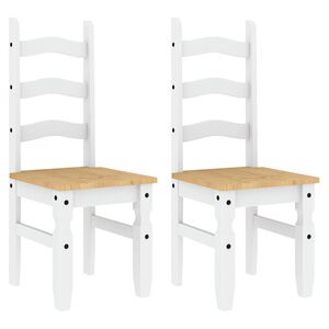 vidaXL Cadeiras de jantar 2 pcs Corona 42x47x107cm pinho maci&ccedil;o branco