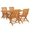vidaXL 5 pcs conjunto de jantar para jardim madeira de teca maci&ccedil;a