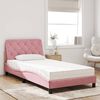 vidaXL Cama com colchão 100x200 cm veludo rosa