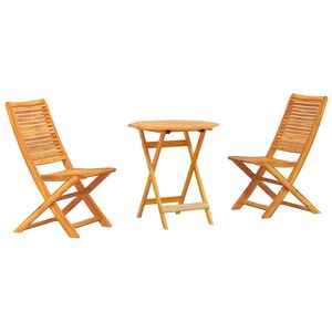vidaXL Conjunto Bistro Dobr&aacute;vel 3 pcs Castanho