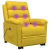 vidaXL Poltrona de massagens elevat&oacute;ria veludo amarelo
