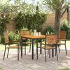 vidaXL Conjunto de Jantar para Jardim 5 pcs Preto 90 x 90 x 75 cm
