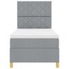 vidaXL Cama Box Spring LED Cinzento-claro 100 x 200 cm tecido