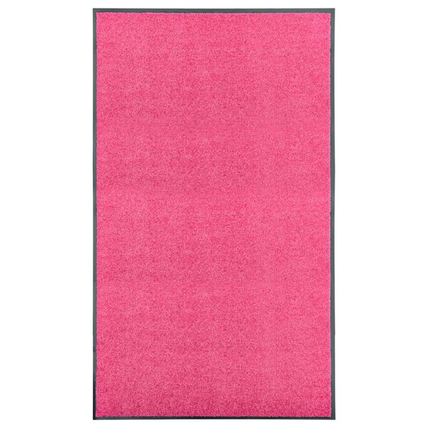 vidaXL Tapete de porta lavável 90x150 cm rosa