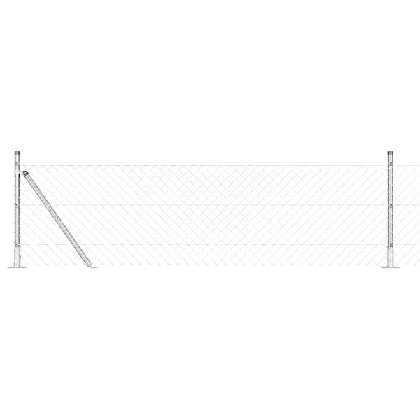 vidaXL Poste de Cerca Prateado 10 x 0,6 m (malha 40 x 40 mm) A&ccedil;o