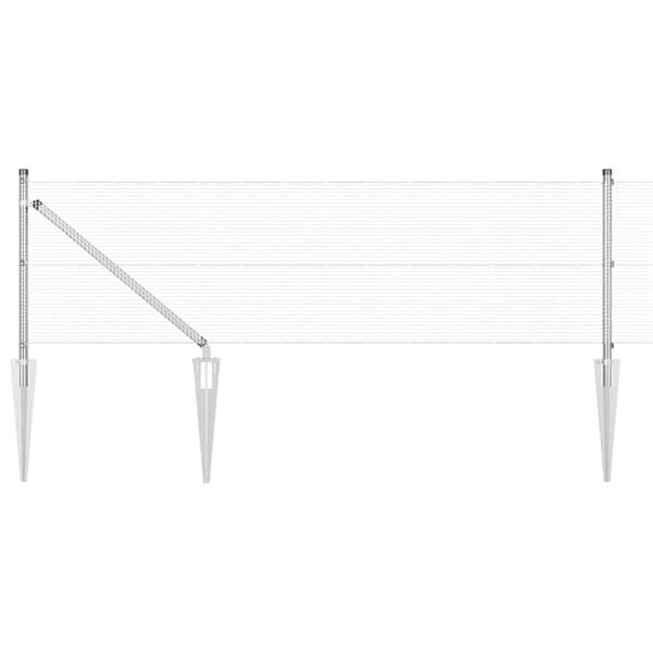 vidaXL Poste de Cerca Prateado 50 x 0,6 m (malha 12 x 12 mm) A&ccedil;o