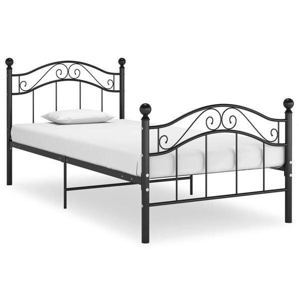 vidaXL Estrutura de cama 100x200 cm metal preto