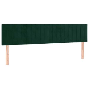 vidaXL Cabeceira de cama 2 pcs veludo 100x5x78/88 cm verde-escuro