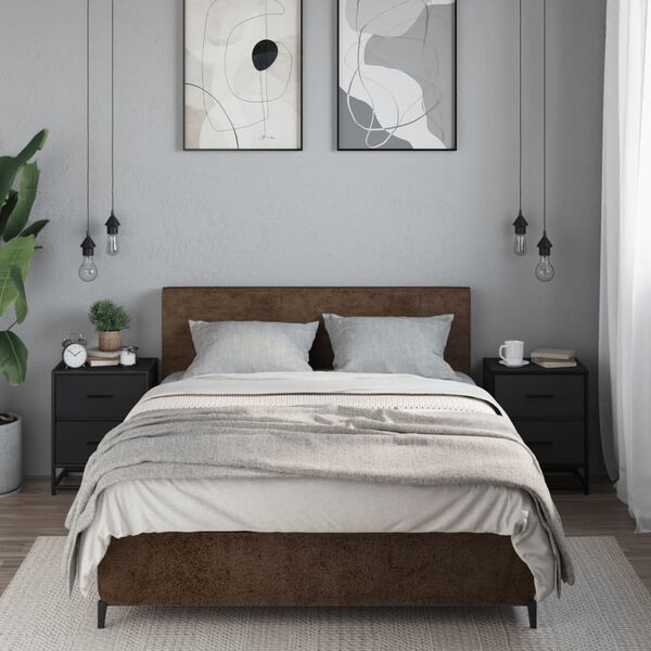 vidaXL Mesas de cabeceira 2 pcs 40x31x50 cm derivados de madeira preto