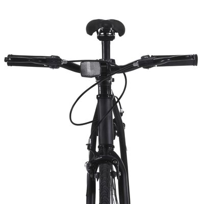 vidaXL Bicicleta de mudanças fixas 700c 55 cm preto e laranja