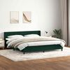 vidaXL Cama com molas/colch&atilde;o 180x220 cm veludo verde-escuro