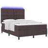vidaXL Cama Box com colch&atilde;o Castanho escuro 140 x 200 cm tecido